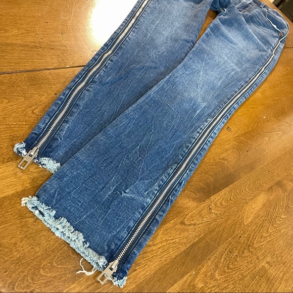 Abercrombie & Fitch Women's Medium Wash Denim Blue Zipper Leg High Rise Jeans 25 - Picture 5 of 11